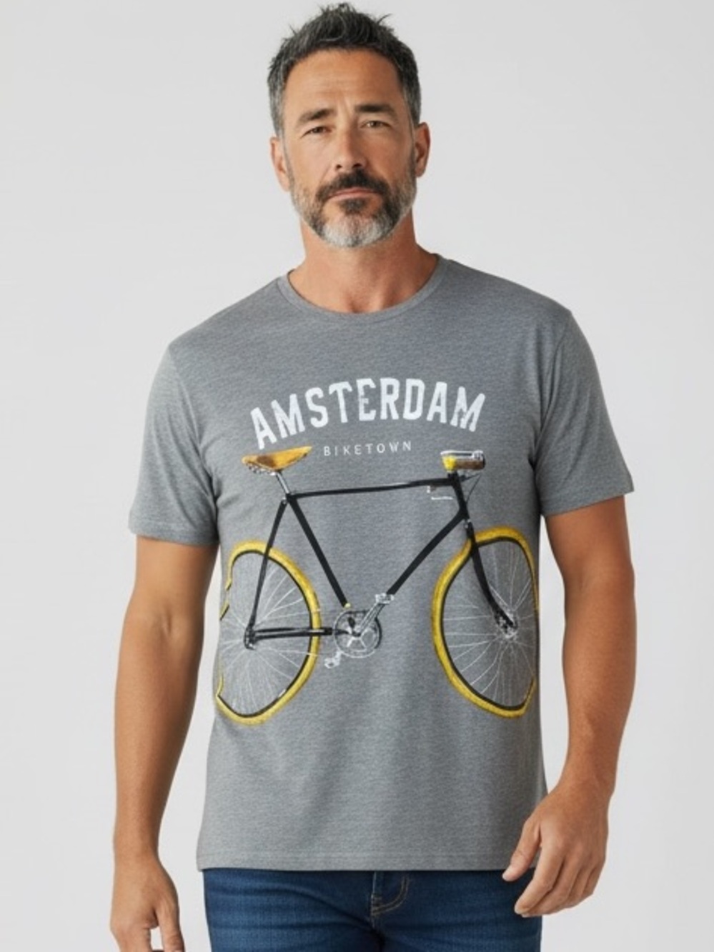 FOX Originals Amsterdam Bicycle Graphic Tee XXL Heather Gray EUC